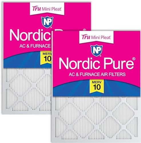 Nordic Pure 18x20x1 Tru Mini Pleat MERV 10 AC Furnace Air Filters 2 Pack by NordicPure