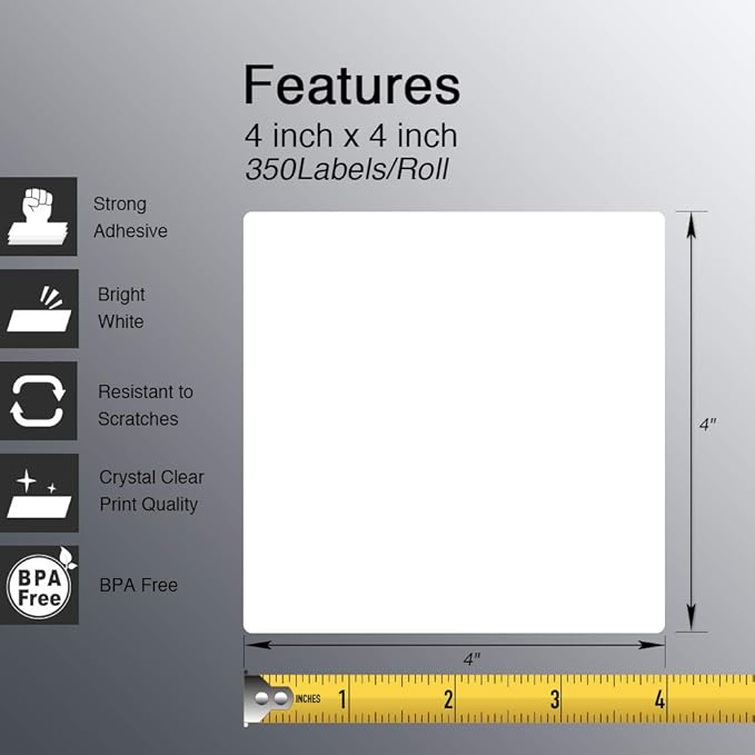 BETCKEY - 4" x 4" Shipping & Large Square Labels Compatible - Image 2