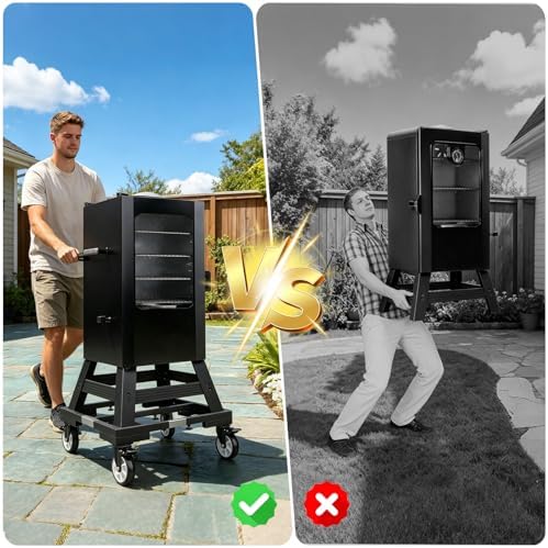 8 Inch Height Heavy Duty All Steel Smoker Stand,5 Inch Swivel Casters Wheels,Universal Mobile Base Fit for masterbuilt electric smoker,East Oak Smoker - Image 6