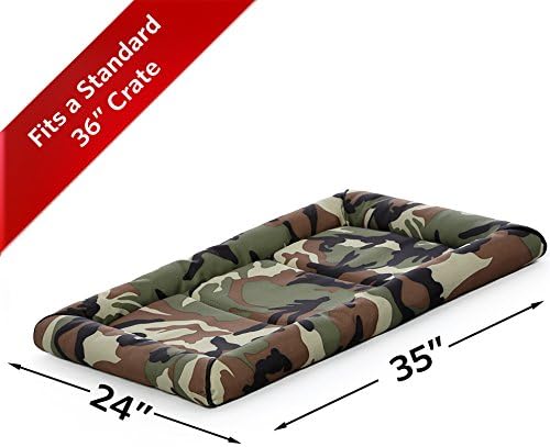 MidWest Homes for Pets Intermediate QuietTime MAXX Ultra-Rugged Dog Bed, Water & Odor Resistant, Bolstered Edge, Non-Slip Bottom, Fits 36-inch Crates, Camo - Image 2