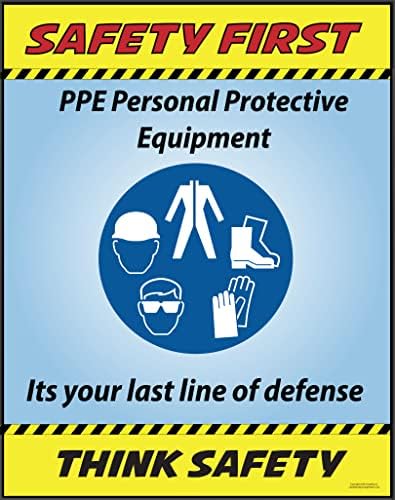PPE - Personal Protective Equipment Poster, 22" X 28" Framed, Lean Manufacturing Posters Made in the USA by Lean+Manufacturing+Posters