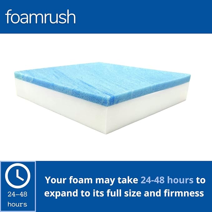 FoamRush 5" x 26" x 26" Cool Gel Memory Foam Upholstery Square Cushion Medium - Image 2