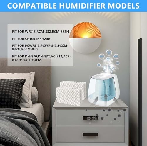 8 Pack WF813 Humidifier Filters Replacement Compatible with Equate EQWF813 PCWF813 Relion RCM832 RCM-832N Protec RWF813 EQ-2119-UL PCCM-832N Cool Mist Humidifiers Wick Filter - Image 5