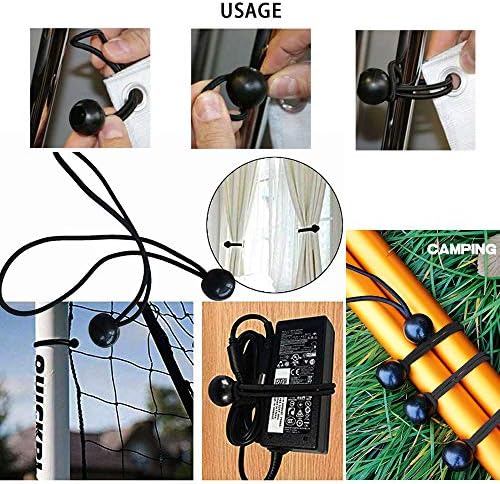 AOPRIE 30 Pack Bungee Balls 9Inches Black Ball Bungee Heavy Duty Heavyweight Tarp Bungee Cords, Weather Resistant Tie Down Strap 4mm Thickness - for Camping, Tents, Cargo, Holding Wire and Hoses - Image 6