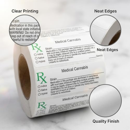 1000 Count 1" x 3" Pre Printed Adhesive Roll Labels for Packaging Use - Image 4