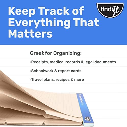 Find It File Folder Notepad - Pack of 12-9.5 x 12.5 Inch Notebook Organizer Folders for Filing, Document, and Clipboard Organization - Cream - Image 5