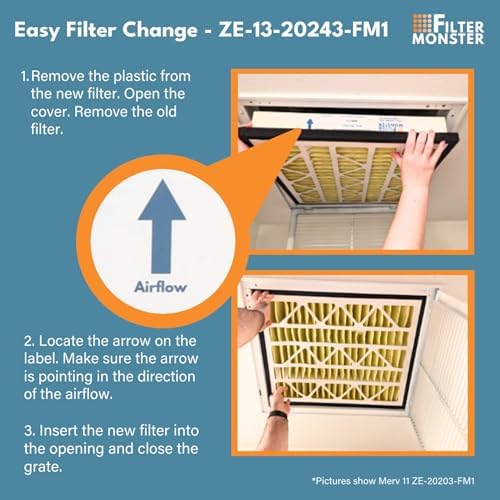 Filter-Monster - Replacement MERV 13 Bundle - Compatible with Zephyr VGF Series 20x24x3 Whole Home Return Air Grille Filter, 2 Pack Replacement Bundle - Image 6
