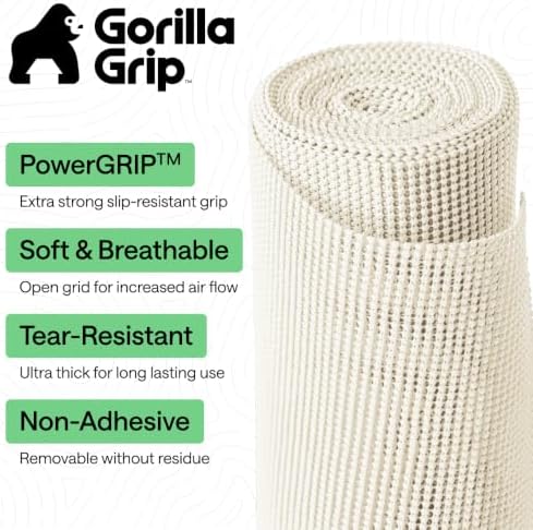 GORILLA GRIP powerGRIP Drawer Shelf and Cabinet Liner, 12"x10', Cream - Image 2