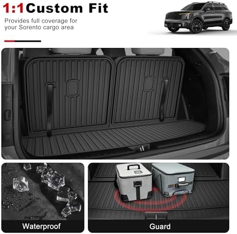 Cargo Mat for Kia Sorento 2021-2026, IKABEVEM Trunk Mat with Seatback Mat - Image 2