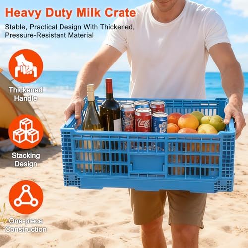 52L Plastic Collapsible Storage Bins with Handles, - Image 4