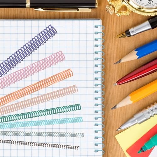 120 Pack Plastic Spiral Binding Coils Binder Binding Spirals Rings Multi Size Spiral Binding Wire Combs Spines Coils, 4:1 Pitch, 1/4 5/16 3/8 1/2 9/16 5/8 3/4 7/8 Inch (Pastel Color) - Image 3