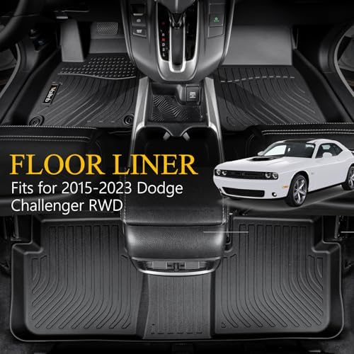 Wailtnb- for Dodge Challenger 2015-2023 RWD Floor Mat Cargo Liner All Weather Floor Liner Car Mat for Challenger RWD Custom Fit Automotive Full Set Accessories - Image 2