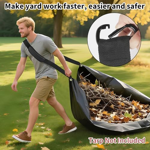 10.2 ft Heavy-Duty Leaf Tarp Pulling Strap with Padded Shoulder Support - Image 5