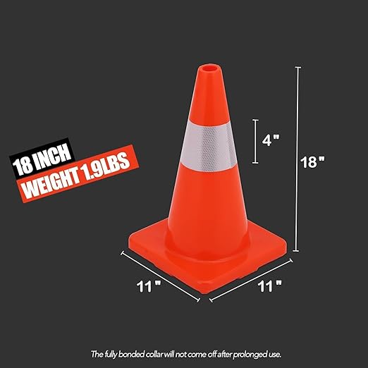 20 Pack Traffic Safety Cones 18 Inch, PVC Orange Safety Cones - Image 4