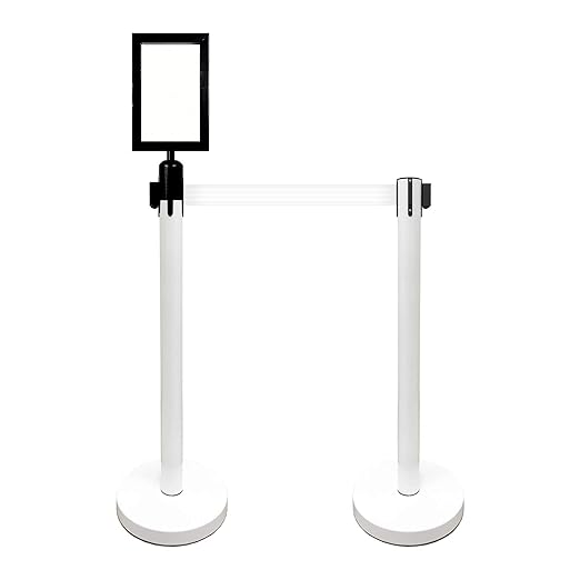 VIP Crowd Control Retractable Belt Stanchion Queue Safety Barrier Set - Image 4