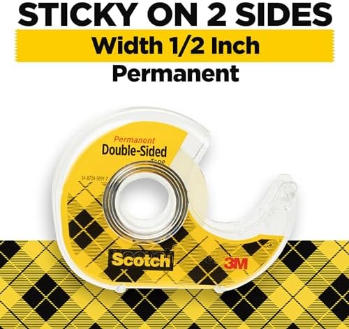 Scotch Permanent Double Sided Tape, Card Making and Holiday Scrapbooking Supplies, Alternative to Gift Wrap Tape for Wrapping Presents, 0.50 in. x 500 in., 6 Rolls with Dispensers - Image 3