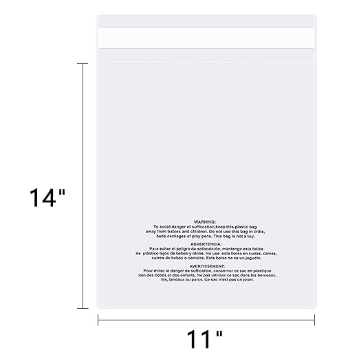 iMailer - 100 Count - 11" x 14" Clear Plastic Poly Bags - Image 2