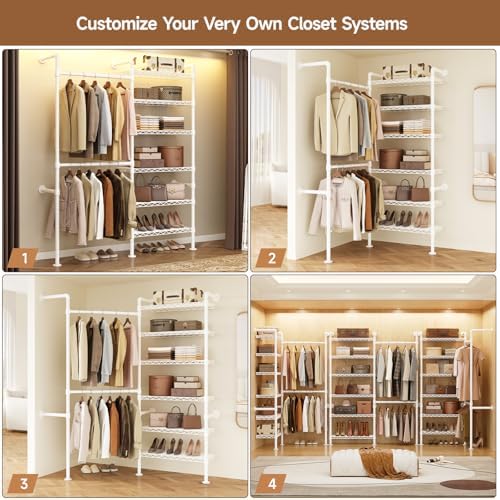 ComfyCorner Wall Mounted Garment Rack, Industrial Pipe Clothing Rack White - Image 5
