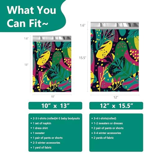 Poly Mailers 12x15.5 Inch, 50 Pack, Tropical Self-Seal Shipping Bags - Image 2
