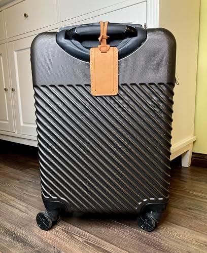 Premium Vegetable-Tanned Natural Leather Luggage Tag – Durable, Stylish Travel ID Labels for Suitcases, Bags, and Backpacks (Caramel Color, 1 pc.) - Image 5
