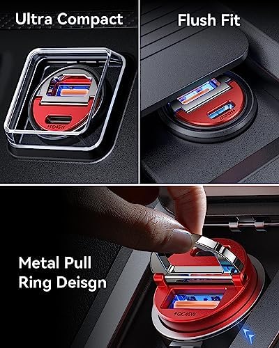 MRGLAS 90W USB C Car Charger Fast Charging [Invisible & All Metal Design] - Image 4