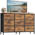 SONGMICS Dresser with 9 Fabric Drawers, TV Stand for TVs Up to 55 Inches by SONGMICSbySONGMICSHOME