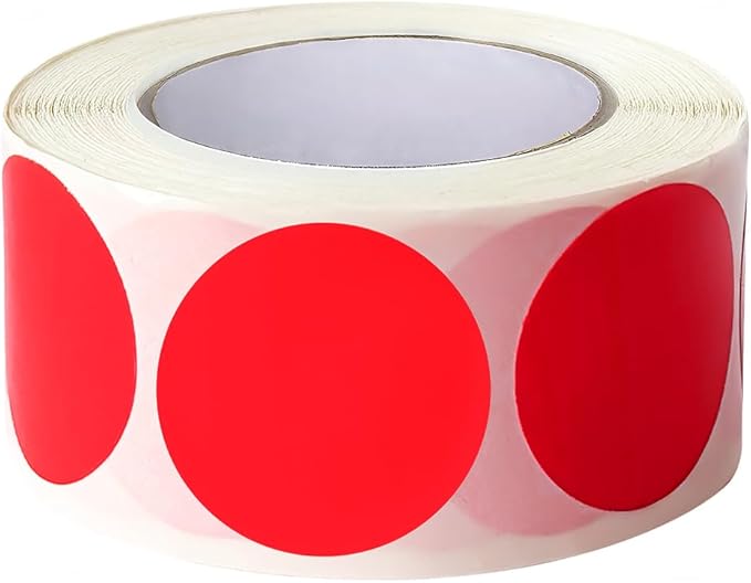 SHYGO® 1“ Red Circle Dot Stickers Color Coding Labels by LOVELIFETOGETHER
