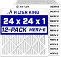 Freedom Filters 24x24x1 Air Filter MERV 8, AC Furnace Filters (12-Pack) by FilterKing