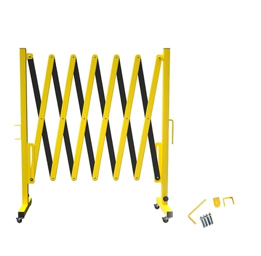 Trafford Industrial Expandable Metal Barricade, 11 Feet, Mobile Safety Barrier by Crowd+Control+Warehouse