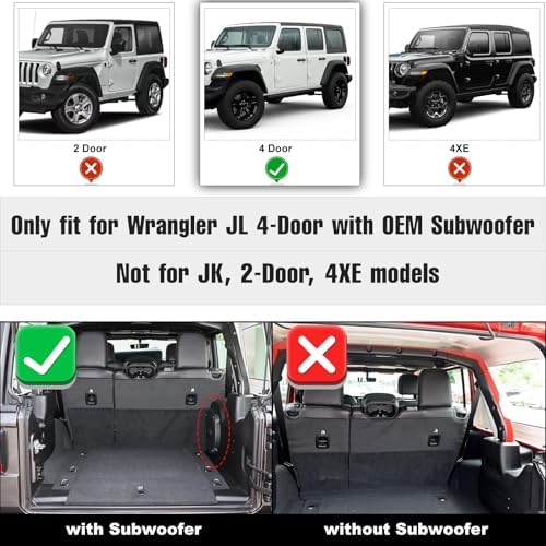 Cargo Mat fit for 2018-2026 Jeep Wrangler JL 4X4 with OEM Subwoofer - Image 2