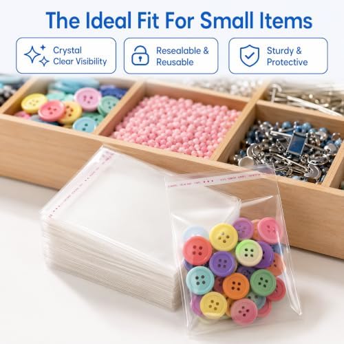 240Pcs 2x3 Inch Small Cellophane Bags, Self Sealing - Image 6