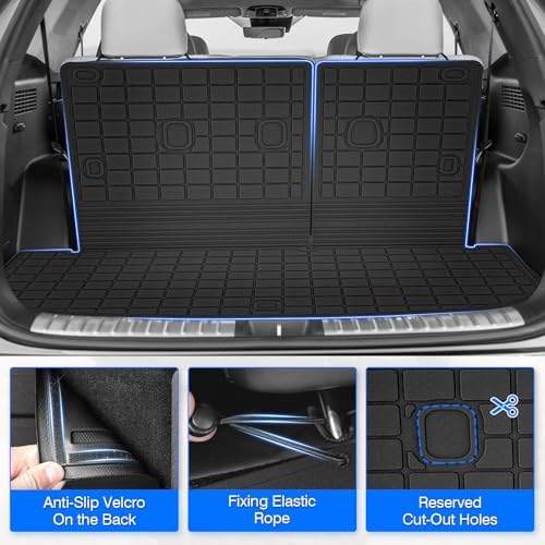 Floor Mats for Hyundai Palisade 2020-2025, Trunk Mat with Back Seat Cover for Palisade Accessories, All Weather Cargo Liner 3 Rows Full Set Carpet Protection - Image 5