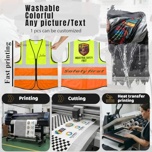 High Visibility Safety Vest with Reflective Strips Customize Logo Hi Vis Team Work Uniform Vest (2XL, Red black) - Image 5