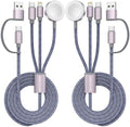 2Pack Travel Essentials,Multi Charging Cable 3 in 2 USB C for Apple Watch Charger,iPhone Charger,Cruise Vacation Camping,Portable Charging Docks for iWatch Series 11-2/Ultra/SE & iPhone 17-12,Car by ChargeBeyondPowerWithin