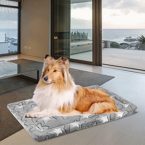 EMPSIGN Fancy Dog Bed Mat, Pet Bed Pad Reversible (Cool & Warm), Machine Washable Crate Pad, Pet Sleeping Mat for Small to XXX-Large Dogs, Grey, Star Pattern,XXL (48inch X30inch X1.1'') - Image 4
