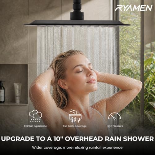Ryamen Upgraded Filtered Shower Head with Handheld, 10 inch Rain Showerhead - Image 3