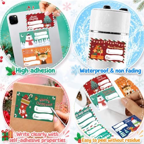 OHOME 500 PCS Christmas Gift Tags - Gift Tags for Christmas Presents | Christmas Gift for Women Mom Men - Christmas Wrapping Paper - Christmas Decorations,2.95 x 1.6 Inch - Image 3