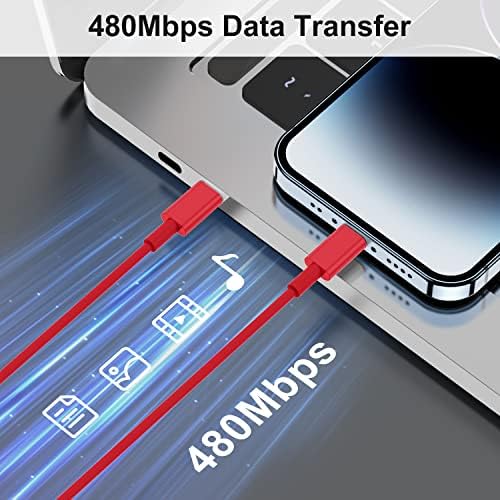 2Pack Red Fast Charger Cable 10ft [Apple MFi Certified], USB Type C to Lightning Cable 10 Foot for Apple iPhone 14/13 /12 Pro XR XS Max X 8 Plu - Image 5