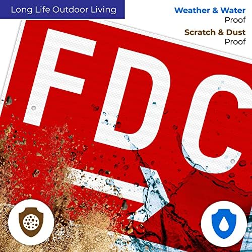 FDC Right Arrow Sign, Red Background, - Image 5