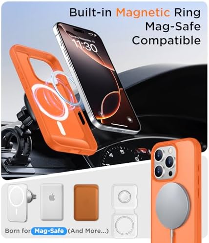 Temdan Magnetic Compatible with iPhone 16 Pro Max Case, [Built-in Invisible Kickstand][Compatible with MagSafe][Military Grade Shockproof] Slim Translucent Matte Phone Case for iPhone 16 Pro Max 6.9" - Image 4