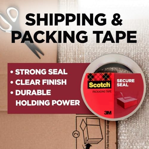 Scotch Secure Seal Packaging Tape, 6-Count, 1.88 in x 54.6 yd (Pack of 6) - Image 2