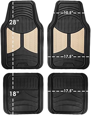 FH Group Monster Eye Full Set Rubber Floor Mats w. Trimmable Vinyl Trunk Liner/Cargo Mat Black- Fit Most Car, Truck, SUV, or Van (Black) F11313- F16403 - Image 5