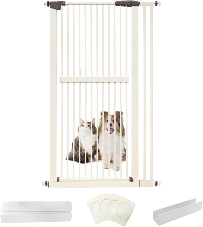 Lumizone Extra Tall Cat Gate 61.02" High Pressure Mounted Extra Wide by Lumizone