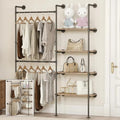 Industrial Pipe Clothing Rack with Shelves by DABILONGC
