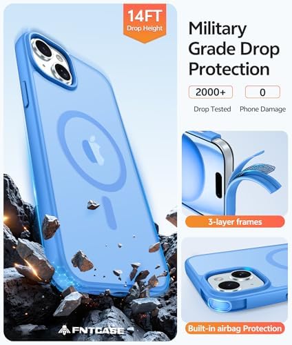 FNTCASE for iPhone 15/14/13 Case, Fit for Magsafe, Glass Screen Protector - Image 5