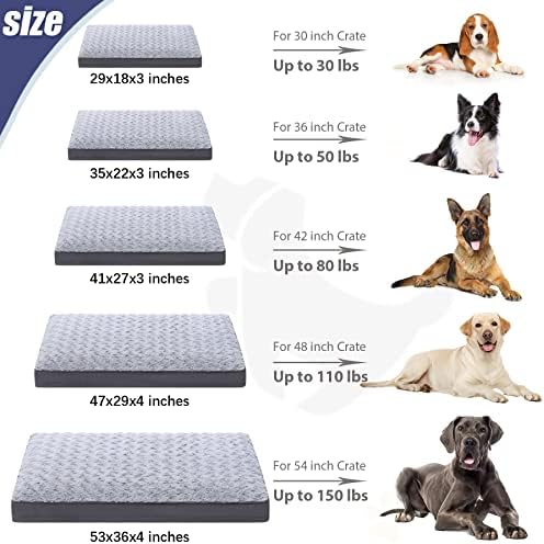KSIIA Washable Dog Crate Bed Waterproof for Large Dogs,41x27 in,Light Gray - Image 6