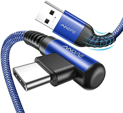 1.6FT USB to USB C Cable, 3.1A C Charger Cable Fast Charging Right Angle, Type C Cable Samsung Resistant Nylon Braided Compatible with Galaxy S22 S21 S10, Note 10 9 A51 LG G8 G7 Charging Cord by AINOPE10yearsforphoneaccessories