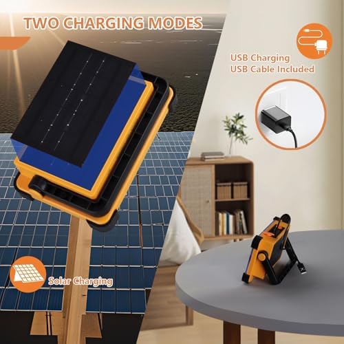 YXQUA 120W Solar Rechargeable Work Light, 144 LED 10000LM, IP65 - Image 3