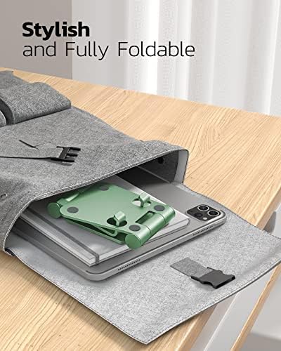 Nulaxy Full Aluminum Dual Folding Cell Phone Stand for Desk, Green - Image 5