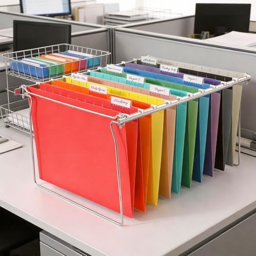 SUNEE Hanging File Folders, 100 Pack Letter Size Hanging File Folders with 1/5-cut Tabs, Stay Organized for Your Home and Office Bulk File, Documents and Paper, 10 Assorted Colors - Image 7